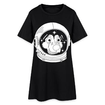 Chien astronaute - Robe T-shirt Femme - noir - Devant