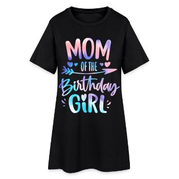 Mutter Des Geburtstagskindes Mutter Vom Geburtstag - Frauen T-Shirt-Kleid - Schwarz - Vorne