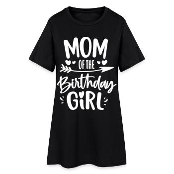 Mutter des Geburtstagsmädchens Mutter Geburtstagsgeschenk - Frauen T-Shirt-Kleid - Schwarz - Vorne