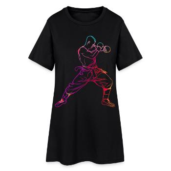Kickboxeur à l’ancienne - Robe T-shirt Femme - noir - Devant