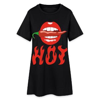 Manger du piment - Robe T-shirt Femme - noir - Devant