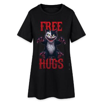 Câlins drôles pour gratuit Horreur Chat noir Humour - Robe T-shirt Femme - noir - Devant