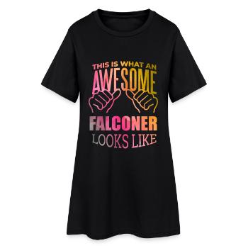 fauconnerie - Robe T-shirt Femme - noir - Devant