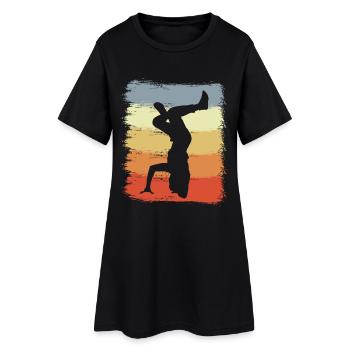 Dessin vintage Breakdancer - Robe T-shirt Femme - noir - Devant