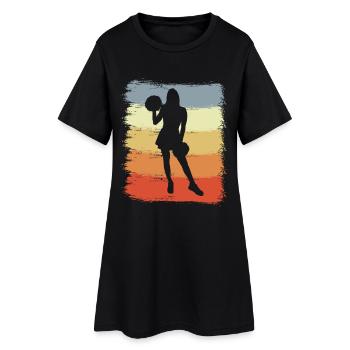 Vintage Cheerleader Drawing - Women’s T-Shirt Dress - black - Front