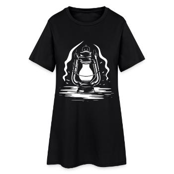 Laterne Skizze - Frauen T-Shirt-Kleid - Schwarz - Vorne