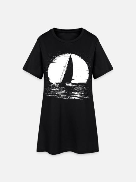 Sailboat - Women’s T-Shirt Dress - black