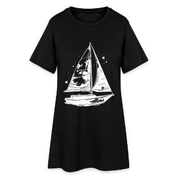 Croquis de voilier - Robe T-shirt Femme - noir - Devant