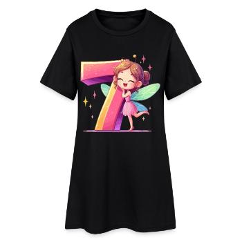 7 Years Fairy Elf Birthday Gift - Women’s T-Shirt Dress - black - Front