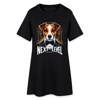 Jack Russell Terrier Smoking Next Level Geschenk - Frauen T-Shirt-Kleid - Schwarz - Vorne