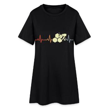 Vintage Honeybee Heartbeat - Women’s T-Shirt Dress - black - Front