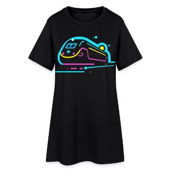 Train Comic Look - Women’s T-Shirt Dress - black - Front