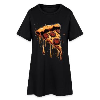 Graphique de la tranche de pizza - Robe T-shirt Femme - noir - Devant