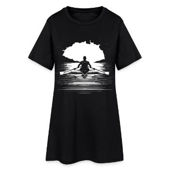 Rower Drawing - Women’s T-Shirt Dress - black - Front