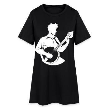 Dessin d’un joueur de banjo - Robe T-shirt Femme - noir - Devant