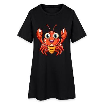 Craw Mignon Personnage De Dessin Animé Kawaii Clipart - Robe T-shirt Femme - noir - Devant