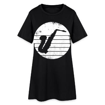 Saxophone Drawing - Women’s T-Shirt Dress - black - Front