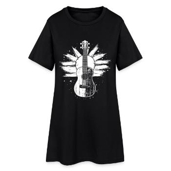 Croquis de ukulélé - Robe T-shirt Femme - noir - Devant