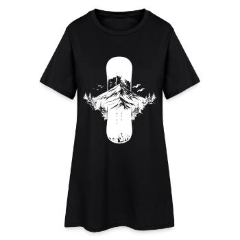 Snowboarding Skizze - Frauen T-Shirt-Kleid - Schwarz - Vorne