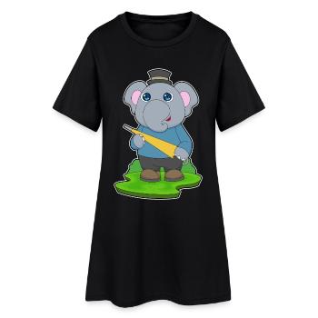 Parapluie d’éléphant - Robe T-shirt Femme - noir - Devant