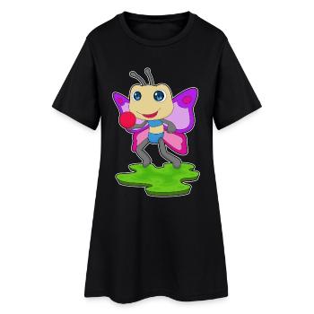 Entraînement au papillon Gymnastique Fitness - Robe T-shirt Femme - noir - Devant