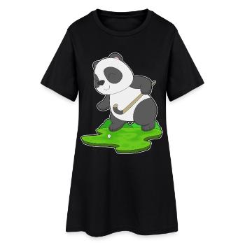 Bâton de hockey sur gazon Panda - Robe T-shirt Femme - noir - Devant