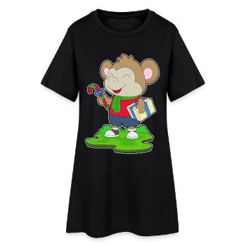 Forfait Noël Singe - Robe T-shirt Femme - noir - Devant