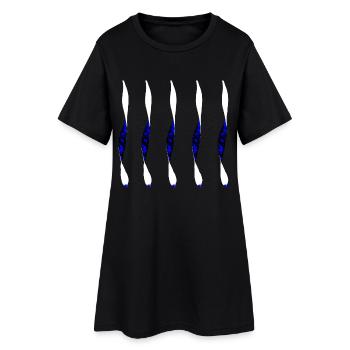 Silhouettes de Flammes Bleues - Robe T-shirt Femme - noir - Devant