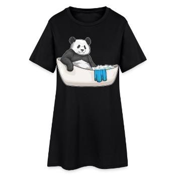 Baignoire Panda - Robe T-shirt Femme - noir - Devant