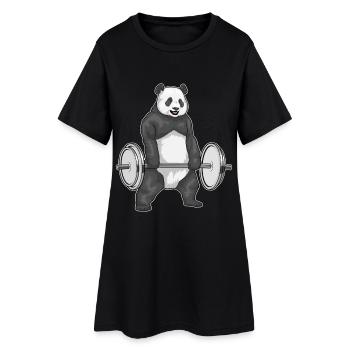 Panda Bodybuilder Barbell Bodybuilding - Robe T-shirt Femme - noir - Devant