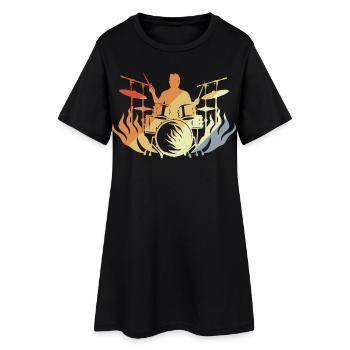 Batteur Musicien Look des années 90 - Robe T-shirt Femme - noir - Devant