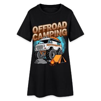 Camping tout-terrain - Robe T-shirt Femme - noir - Devant