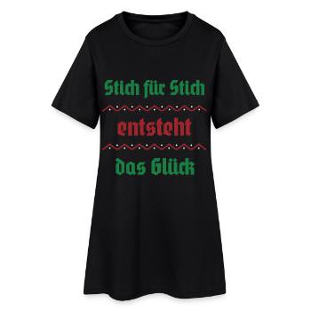 Point par point, le bonheur surgit - Robe T-shirt Femme - noir - Devant