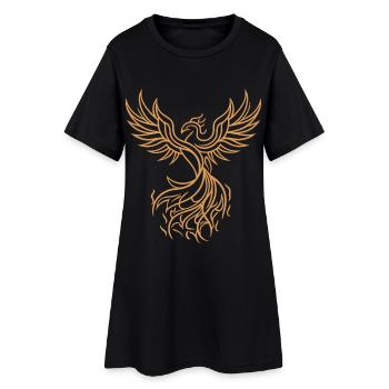 Phénix mythique oiseau de feu ascendant Art tribal - Robe T-shirt Femme - noir - Devant