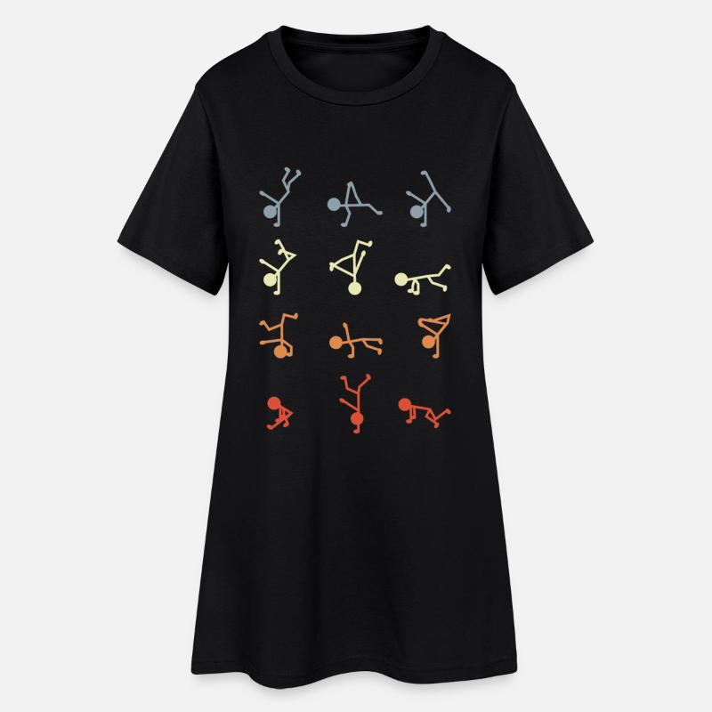 Figurines bâton breakdancer - Robe T-shirt Femme - noir