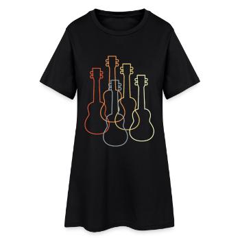 Ukulélés vintage - Robe T-shirt Femme - noir - Devant
