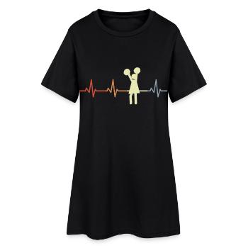Cheerleader Heart Line - Women’s T-Shirt Dress - black - Front