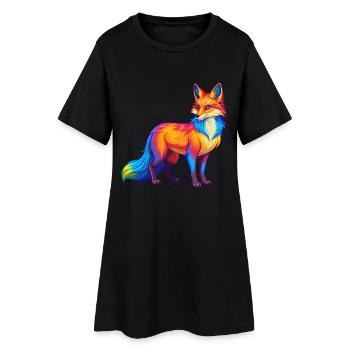 renard coloré kawaii dessin animé personnage clipart - Robe T-shirt Femme - noir - Devant