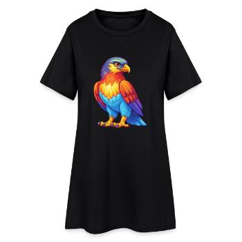 faucon coloré kawaii personnage de dessin animé clipart - Robe T-shirt Femme - noir - Devant