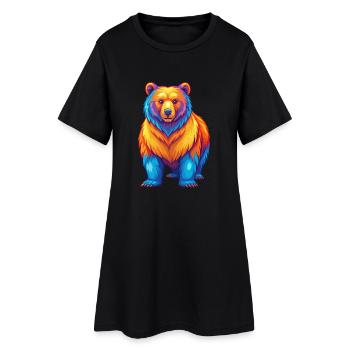 ours coloré kawaii dessin animé personnage clipart - Robe T-shirt Femme - noir - Devant