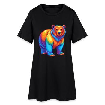 ours coloré kawaii dessin animé personnage clipart - Robe T-shirt Femme - noir - Devant