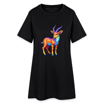 antilope coloré kawaii dessin animé personnage clipart - Robe T-shirt Femme - noir - Devant
