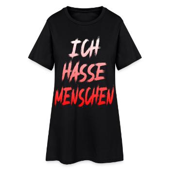 Ich Hasse Menschen Lustiges Deutsches Zitat Grafik - Frauen T-Shirt-Kleid - Schwarz - Vorne
