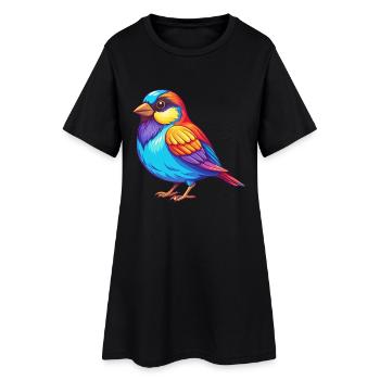 Spatz Bunte Kawaii Cartoon Figur Clipart - Frauen T-Shirt-Kleid - Schwarz - Vorne