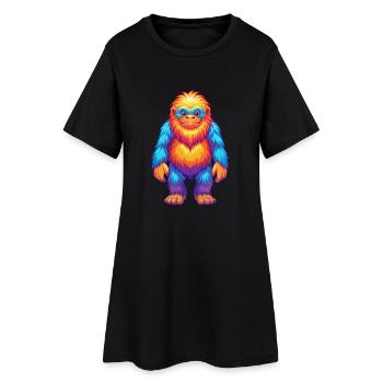 Yeti Bunte Kawaii Cartoon Figur Clipart - Frauen T-Shirt-Kleid - Schwarz - Vorne