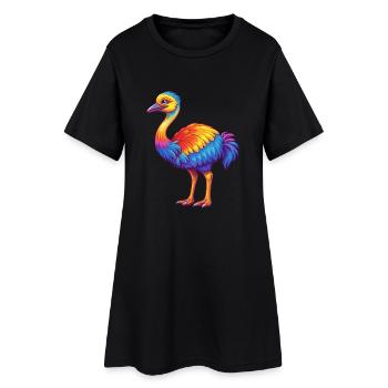 Strauß Bunte Kawaii Cartoon Figur Clipart - Frauen T-Shirt-Kleid - Schwarz - Vorne