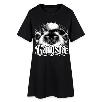 Heilige Birma Katze Birmakatze Trio Gangsta Gesche - Frauen T-Shirt-Kleid - Schwarz - Vorne