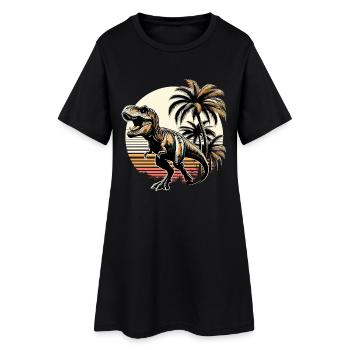 Cadeau de dinosaure T-Rex rugissant - Robe T-shirt Femme - noir - Devant