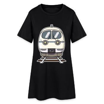 Train Style de dessin animé - Robe T-shirt Femme - noir - Devant
