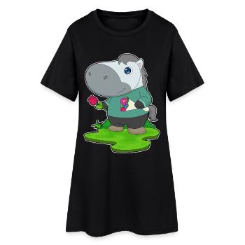 Bouquet de cheval - Robe T-shirt Femme - noir - Devant